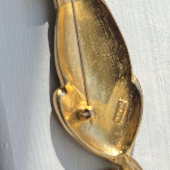 Vintage Black Cat Enamel Brooch Rhinestone Collar - Picture 3 of 3